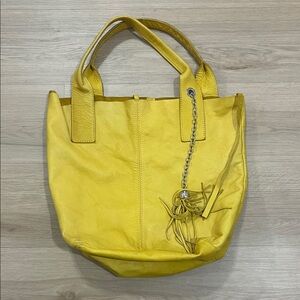 Genuine Leather Yellow Bag